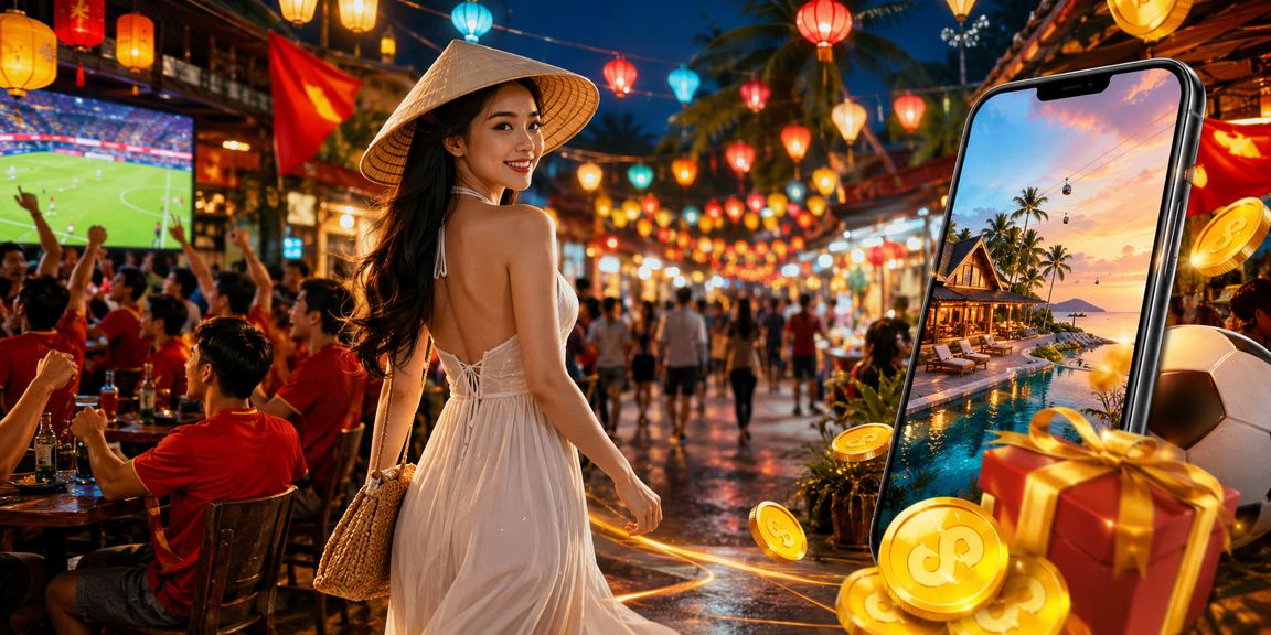 Người chơi sử dụng điện thoại di động tại Phú Quốc để kích hoạt voucher trên 17025